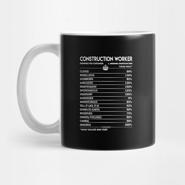 Construction Worker T Shirt - Construction Worker Factors Daily Gift Item Tee by Jolly358